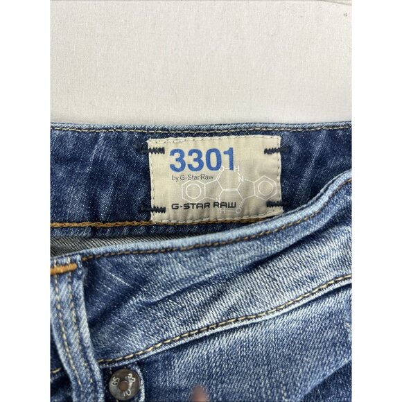 G-Star Raw 3301 Jeans Skinny Women’s Size 31 X 34 Blue Denim - Picture 10 of 12